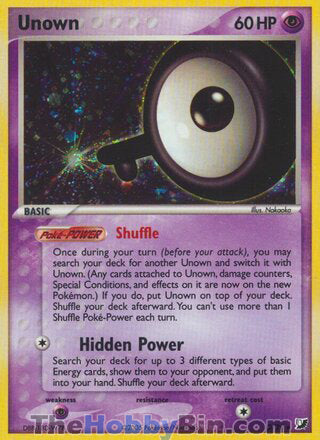 Unown #Q/28 Holo Rare - EX Unseen Forces Pokemon card