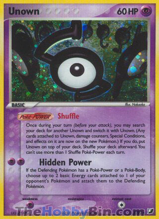 Unown #S/28 Holo Rare - EX Unseen Forces Pokemon card