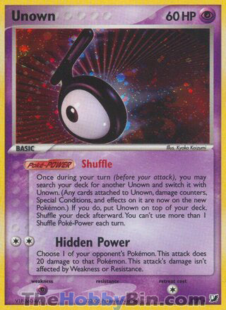 Unown EX Unseen Forces Holo Rare #T/28