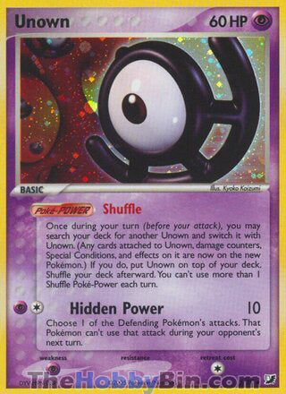 Unown #U/28 Holo Rare - EX Unseen Forces Pokemon card