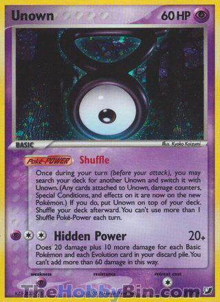 Unown EX Unseen Forces Holo Rare #V/28