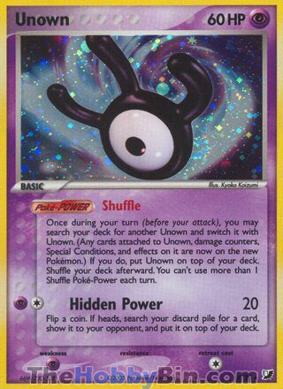 Unown #W/28 Holo Rare - EX Unseen Forces Pokemon card