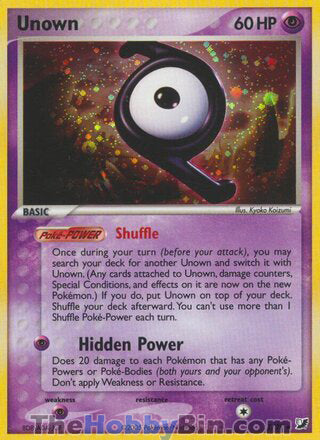 Unown EX Unseen Forces Holo Rare #Z/28