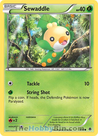 Sewaddle #3/98 Common - Emerging Powers Pokemon card