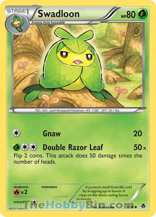 Swadloon #5/98 Uncommon - Emerging Powers Pokemon card