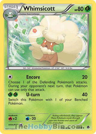 Whimsicott Emerging Powers Rare #12/98