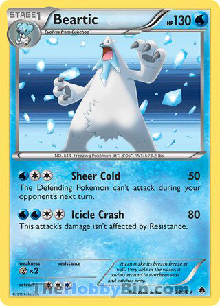Beartic #30/98 Holo Rare - Emerging Powers Pokemon card