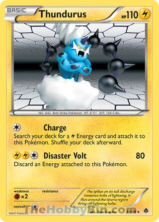 Thundurus Emerging Powers Holo Rare #35/98