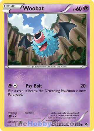 Woobat #36/98 Common - Emerging Powers Pokemon card
