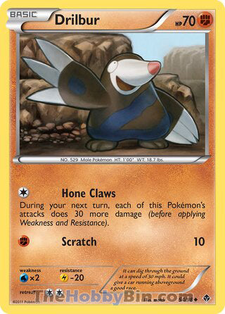 Drilbur #54/98 Uncommon - Emerging Powers Pokemon card