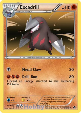 0056 Excadrill Holo Rare Emerging Powers