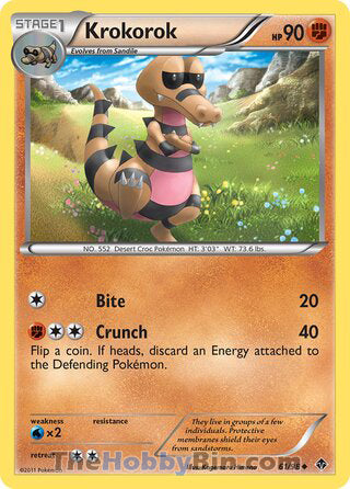 Krokorok #61/98 Uncommon - Emerging Powers Pokemon card