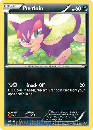 Purrloin #64/98 Common - Emerging Powers Pokemon card