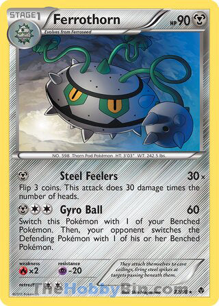 Ferrothorn #72/98 Rare - Emerging Powers Pokemon card