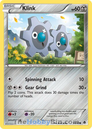 Klink #74/98 Common - Emerging Powers Pokemon card