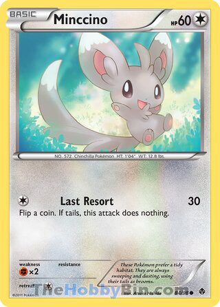 Minccino #84/98 Common - Emerging Powers Pokemon card