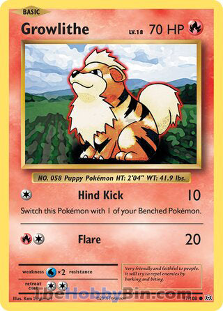 Growlithe #17/108 Common - Evolutions Pokemon card