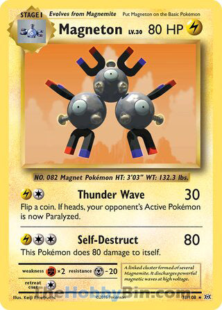 Magneton #38/108 Holo Rare - Evolutions Pokemon card