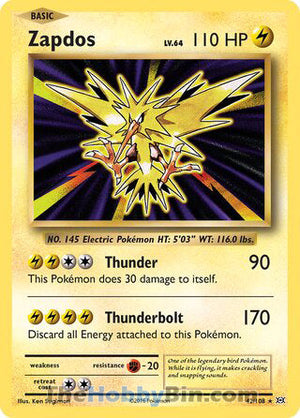 0042 Zapdos Holo Rare Evolutions