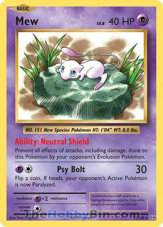 Mew #53/108 Holo Rare - Evolutions Pokemon card
