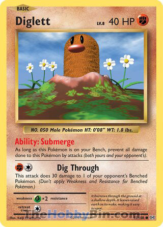 Diglett #55/108 Common - Evolutions Pokemon card