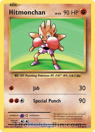 Hitmonchan #62/108 Holo Rare - Evolutions Pokemon card