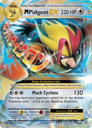 M Pidgeot EX #65/108 Ultra Rare - Evolutions Pokemon card