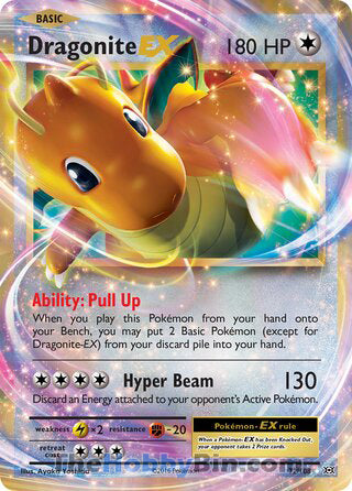 Dragonite EX #72/108 Ultra Rare - Evolutions Pokemon card