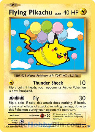 Flying Pikachu #110/108 Secret Rare - Evolutions Pokemon card