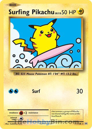 Surfing Pikachu Evolutions Secret Rare #111/108