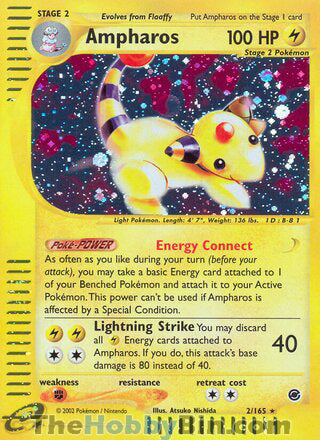0002 Ampharos Holo Rare Expedition
