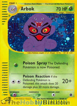 Arbok Expedition Holo Rare #3/165