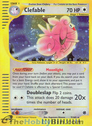 Clefable Expedition Holo Rare #7/165