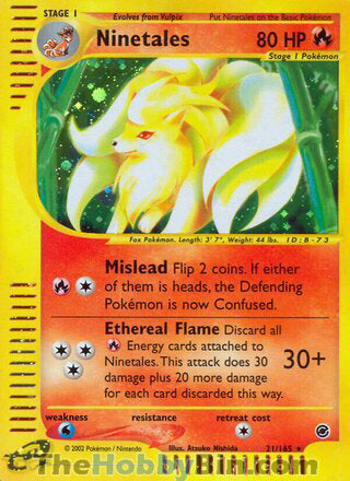 0021 Ninetales Holo Rare Expedition