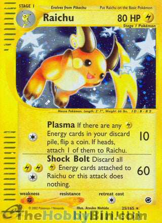 0025 Raichu Holo Rare Expedition