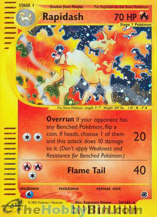 Rapidash Expedition Holo Rare #26/165