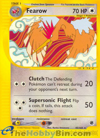 Fearow #45/165 Rare - Expedition Pokemon card