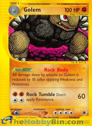 Golem #49/165 Rare - Expedition Pokemon card