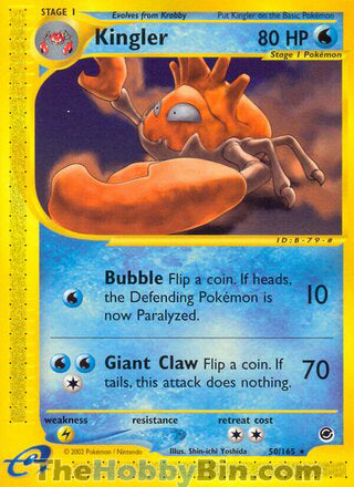 Kingler #50/165 Rare - Expedition Pokemon card