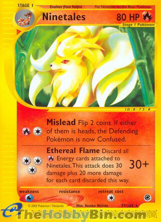 Ninetales #57/165 Rare - Expedition Pokemon card