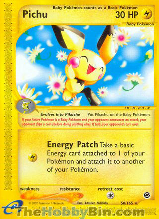 Pichu #58/165 Rare - Expedition Pokemon card