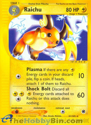 Raichu #61/165 Rare - Expedition Pokemon card
