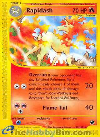 Rapidash #62/165 Rare - Expedition Pokemon card