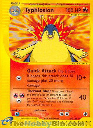 Typhlosion #64/165 Rare - Expedition Pokemon card
