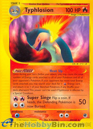 Typhlosion #65/165 Rare - Expedition Pokemon card