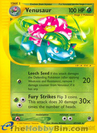 Venusaur #67/165 Rare - Expedition Pokemon card