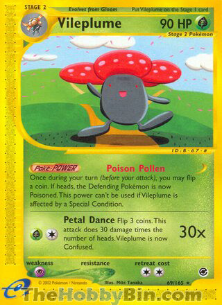 Vileplume #69/165 Rare - Expedition Pokemon card