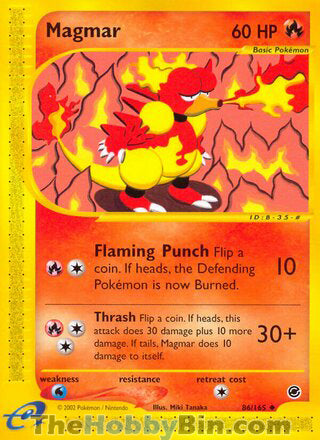Magmar #86/165 Uncommon - Expedition Pokemon card