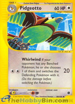 Pidgeotto #88/165 Uncommon - Expedition Pokemon card
