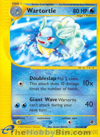 Wartortle #92/165 Uncommon - Expedition Pokemon card